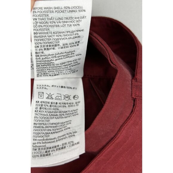 H&M Conscious Pants Womens 8 Belted Trousers High Rise Straight Leg Tencel Chic - Picture 14 of 14